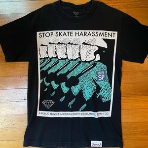 Diamond Supply Co. Stop Skate Harassment t-shirt, black, size S